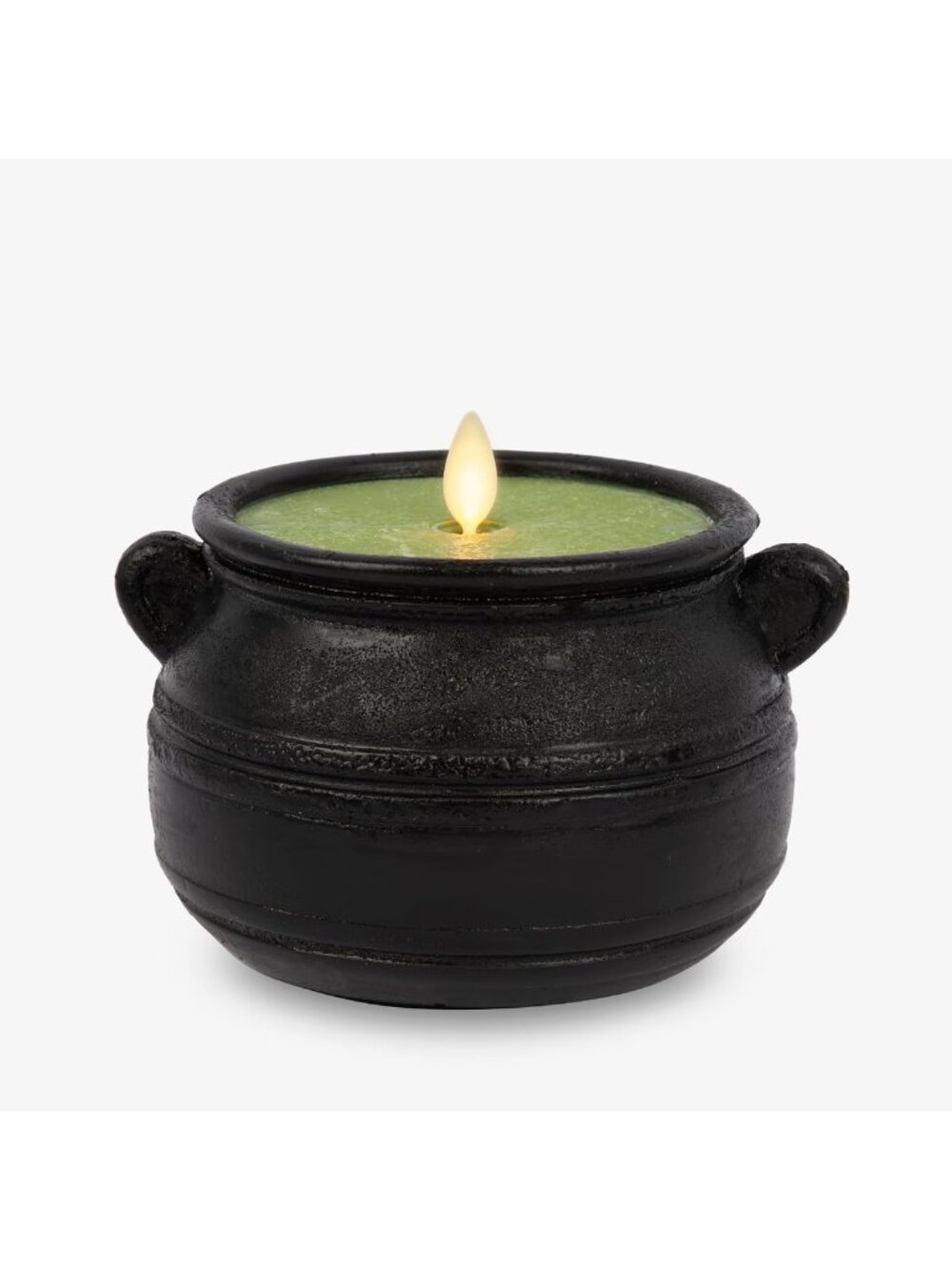 Flameless Flickering LED Candle - Spooky Halloween Decor, Real Wax, Matte Black